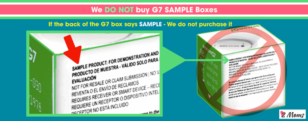 Dexcom G7 Sample Box - Two Moms Buy Test Strips - sell Dexcom